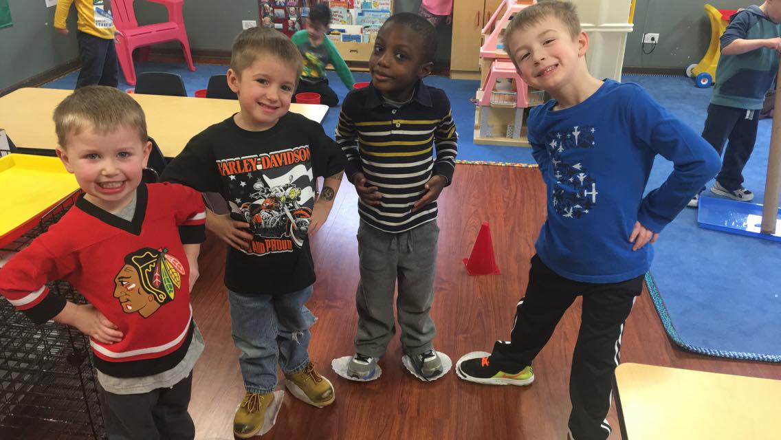 Teacher interacting with children